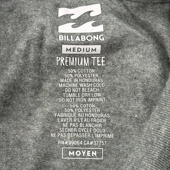 Billabong T-Shirt Mens Medium or Large Gray USA Flag Surf Short Sleeve Graphic - Picture 6 of 15